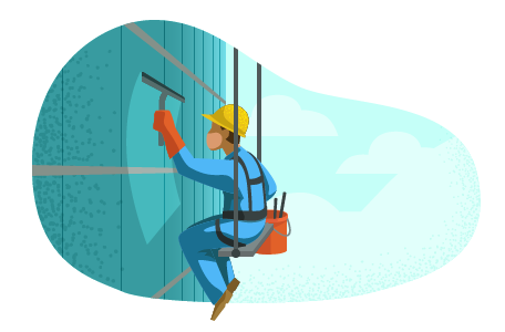 Commercial window cleaning illustration