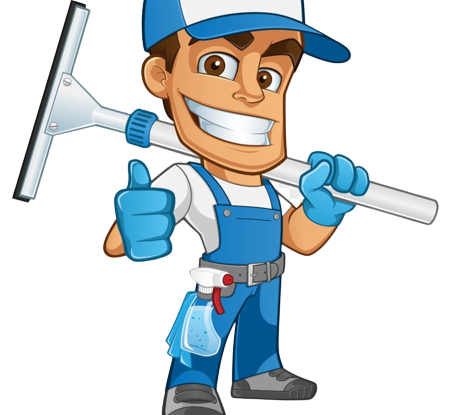 KMB Window Cleaning professional with squeegee